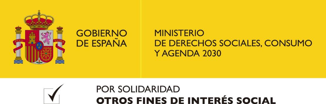Logo de la subvención del IRPF del Ministerio de Derechos Sociales, COnsumo y Agenda 2030